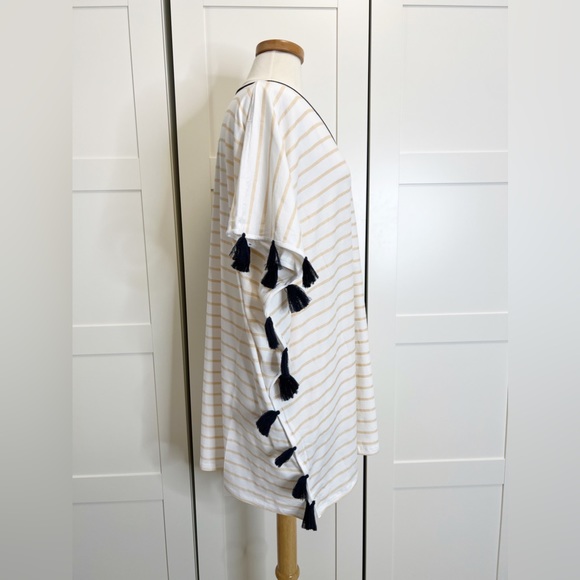 Duffield Lane Joslin Striped Tassel Caftan S/M - Picture 3 of 5